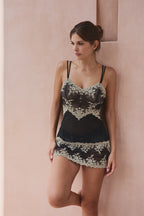 Embrace Lace Chemise - Black & Nude