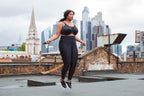 Black Energise sports bra by ELOMI, featuring supportive design and comfortable fit for active wear.