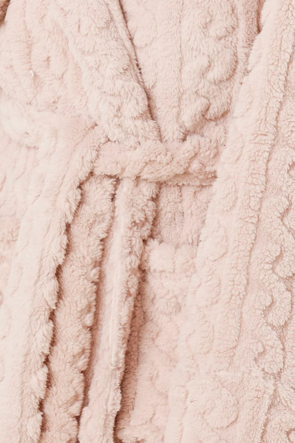 Pink Gabriella Plush Long Robe from Ginger Lily, soft and cozy sleepwear with a relaxed fit and plush fabric.