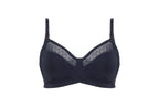 Black Lunar Eclipse Wirefree Maternity Nursing Bra by HOT MILK, featuring comfortable design and supportive fabric.