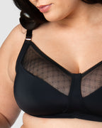 Black Lunar Eclipse Wirefree Maternity Nursing Bra by HOT MILK, featuring soft fabric and supportive design for comfortable breastfeeding.