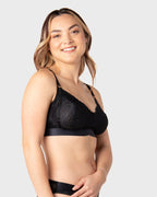 Black Warrior 2.0 Flexfit nursing bra by HOT MILK, front view showing adjustable straps and supportive design.