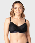 Black Warrior 2.0 Flexfit nursing bra by HOT MILK with soft fabric and adjustable straps for comfortable support.