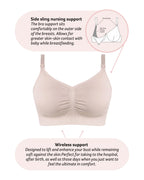 Hot Milk My Necessity 2.0 FlexFit nursing bra in ballet pink, featuring soft fabric and adjustable straps for comfortable breastfeeding support.
