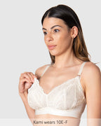 Hot Milk Warrior wirefree nursing bra in ivory, soft cup design with comfortable, supportive fit for nursing mothers.