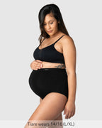 Black Hot Milk My Necessity seamless maternity brief, full view of comfortable, stretchy pregnancy underwear designed for expectant mothers.