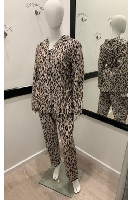 Flannelette Cotton PJ Set (Leopard) size 2XL only