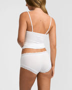 White Jockey Classic Parisienne Smooth Boyleg underwear for women, shown from the back with a seamless, comfortable fit.