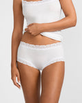 White Jockey Classic Parisienne Smooth Boyleg underwear for women, showing front view and comfortable fit.