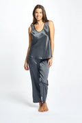Love and Lustre Mono Silk Cami lingerie in Monument color, featuring smooth silk fabric and delicate straps.