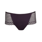 Amethyst purple PRIMADONNA Twist East End stretch lace hot pants underwear with intricate lace details and a flattering fit.
