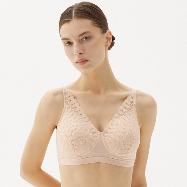 Lotus (Lambada) Padded Wirefree Mastectomy Bra - Nude