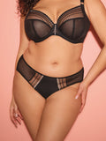 Black Matilda brief by ELOMI, stylish women's underwear featuring a comfortable fit and sleek design.