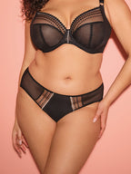 Black Matilda brief by ELOMI, stylish women's underwear featuring a comfortable fit and sleek design.
