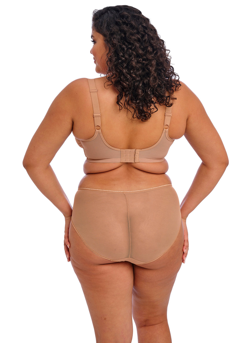 ELOMI Matilda Plunge Cafe Au Lait bra featuring a soft beige color and supportive design for everyday wear.