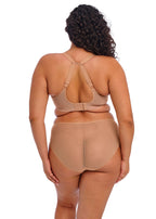 ELOMI Matilda Plunge Cafe Au Lait bra with soft fabric and underwire support, featuring a plunging neckline and beige color.
