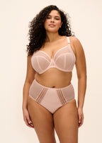 ELOMI Matilda Pearl Blush underwire plunge bra with lace details and smooth cups, designed for a comfortable fit.