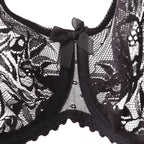 Divine Venus Semi-Sheer Underwire Bra - Black