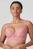Sunset-colored longline underwired bra by Primadonna in sizes 10DD and 18D