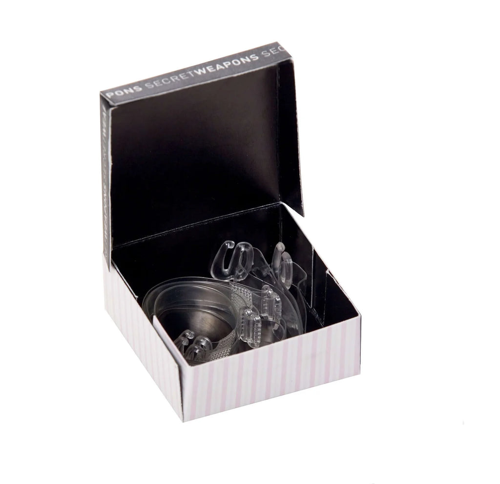 Clear transparent bra strap from SECRET WEAPONS, adjustable and invisible, designed as a versatile lingerie accessory.