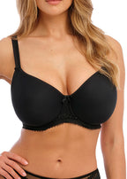 Fantasie Rebecca underwire moulded T-shirt bra in black with full cup design, smooth spacer fabric for a seamless fit.