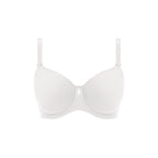 Fantasie Rebecca Essential underwire T-shirt bra in white with molded spacer cups and subtle cutout print design.
