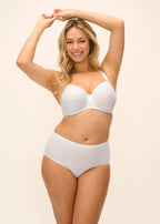 Fantasie Rebecca Essential underwire T-shirt bra in white with smooth molded spacer cups and full-coverage design.