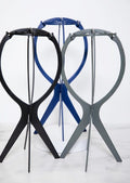 STARKLES wig stand for displaying and styling wigs, shown on a clean background with multiple stand sizes for different wig styles.