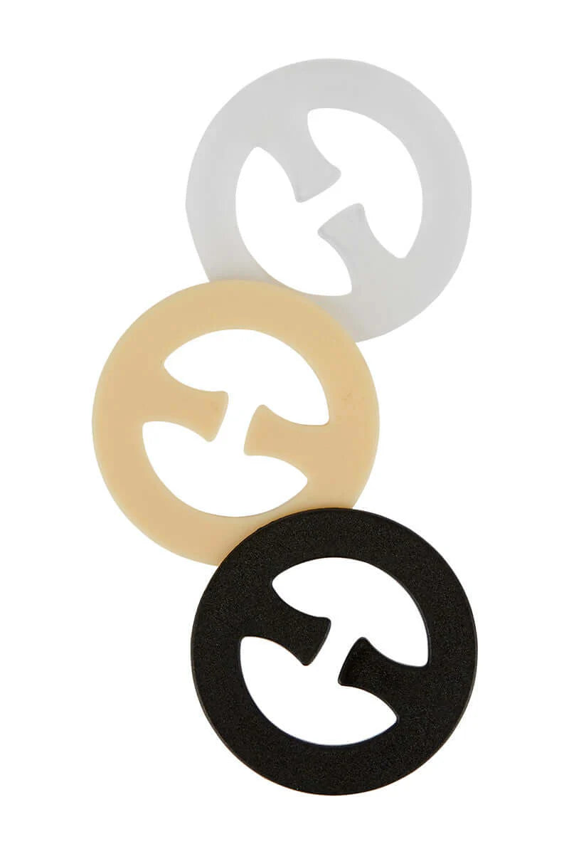 Round Secret Weapons bra clips, adjustable strap converters and extenders for comfortable, customizable fit and support.