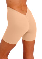 Wacoal Shape Revelation Hourglass Thigh Shaper in praline, seamless shapewear design for waist and thigh contouring.