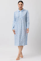 Blue Jasmine Collar Nite sleepwear by Schranks, featuring a comfortable, stylish collar design perfect for nighttime wear.