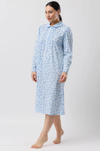 Blue Jasmine Collar Nite sleepwear by Schranks, featuring a comfortable collar design and soft fabric for restful sleep.