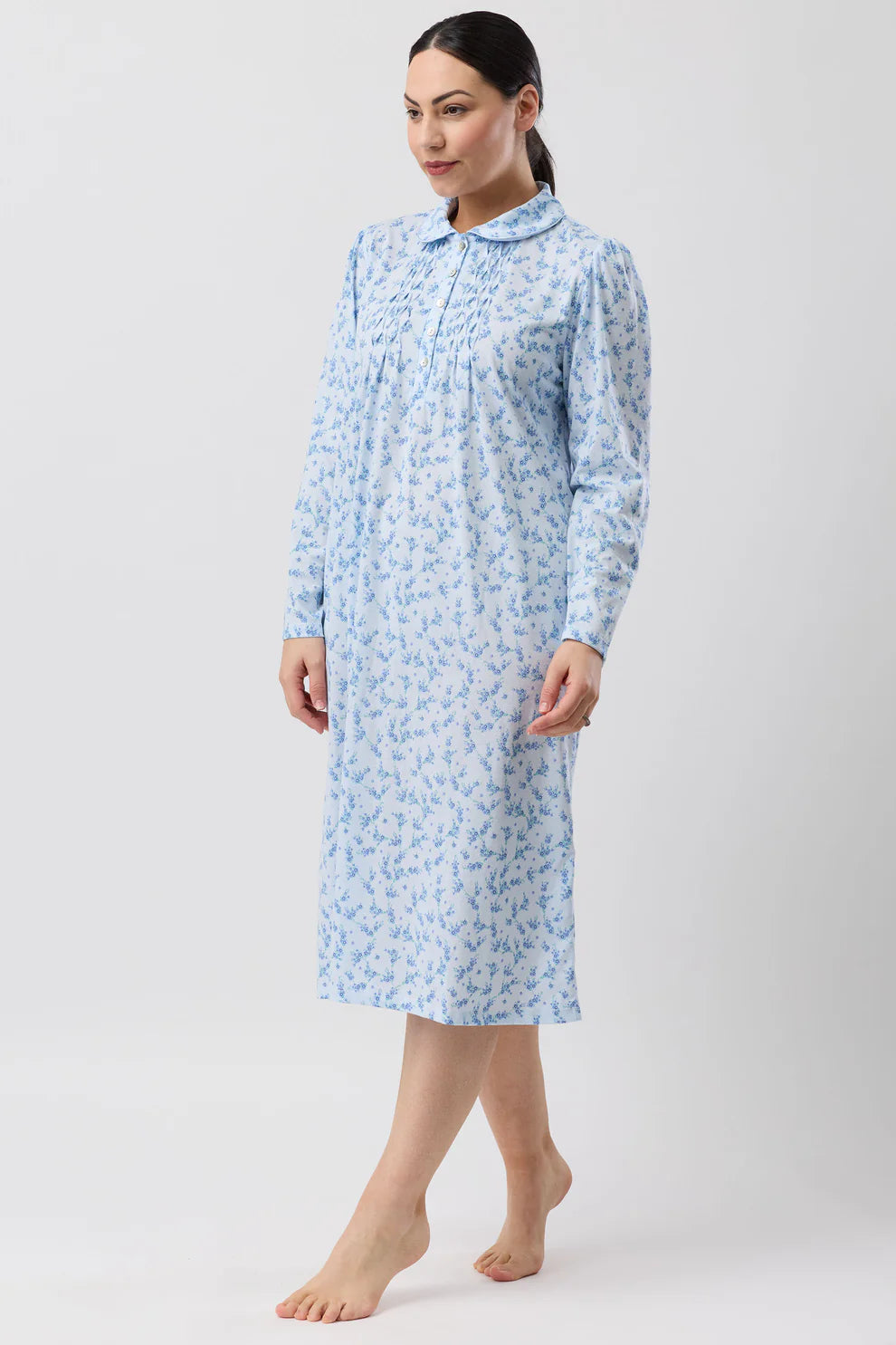Blue Jasmine Collar Nite sleepwear by Schranks, featuring a comfortable collar design and soft fabric for restful sleep.