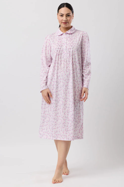 Pink Jasmine Collar Nite sleepwear by Schranke, featuring a comfortable design with a soft collar and elegant style.