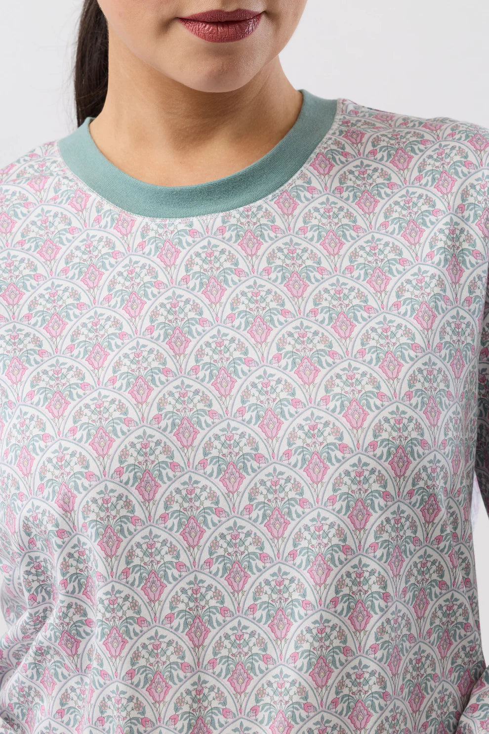 Pink Oriental Ski PJ Set sleepwear by Schranks featuring cozy, patterned fabric and a comfortable fit for relaxing nights.