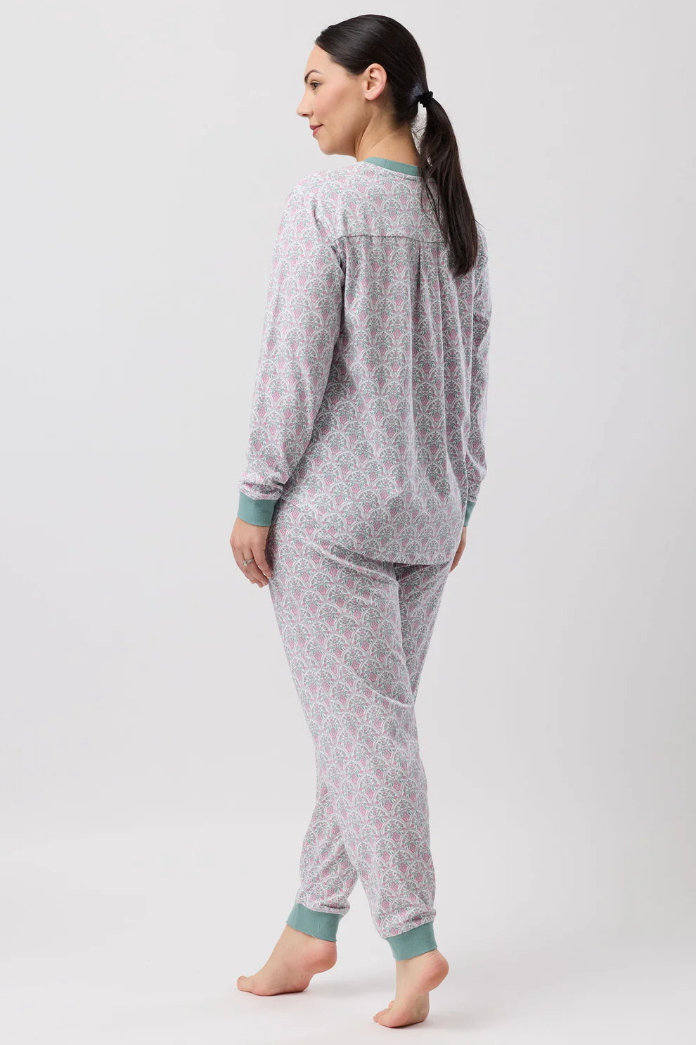 Pink Oriental Ski PJ Set sleepwear by Schrank with cozy fabric and ski-themed design, perfect for comfortable nights.