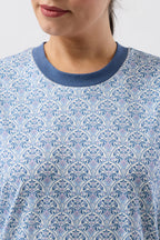 Schrank Oriental Ski pajama set in teal, featuring cozy sleepwear design with printed ski motifs and comfortable fabric.