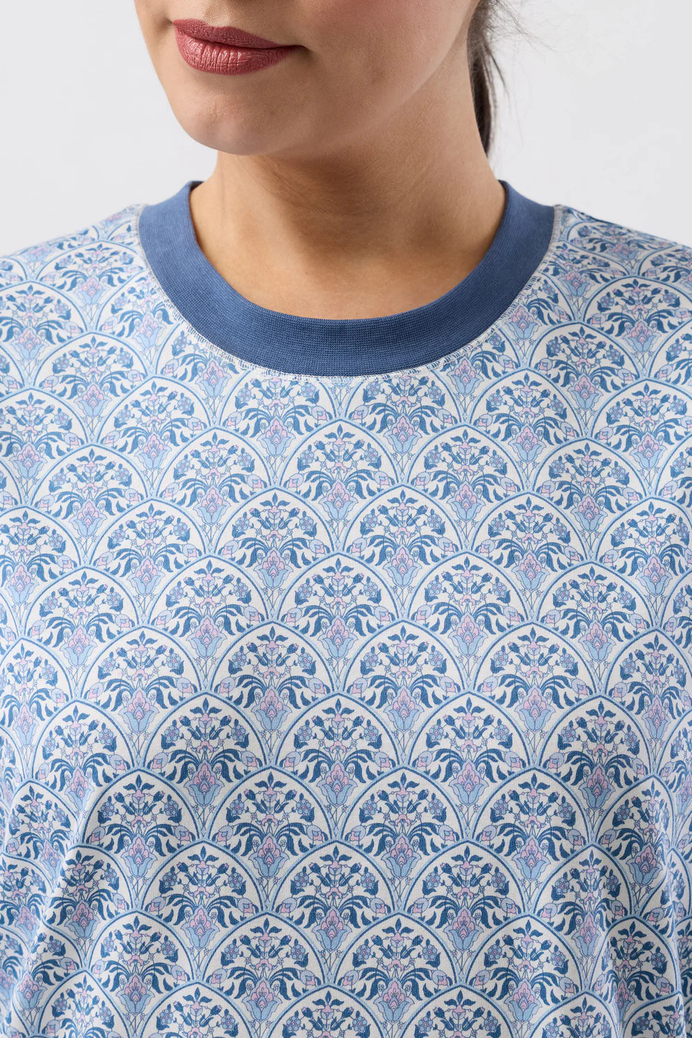 Schrank Oriental Ski pajama set in teal, featuring cozy sleepwear design with printed ski motifs and comfortable fabric.