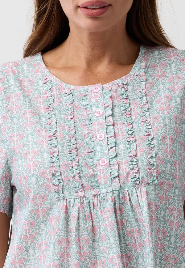 Primrose Sleeveless Nightie (Coral)