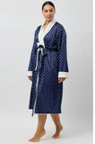 Art Deco Satin Robe (Navy)