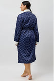 Art Deco Satin Robe (Navy)