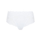 White Evangeline Deep Brief underwear by Panache, featuring smooth fabric and comfortable fit, displayed on a flat surface.