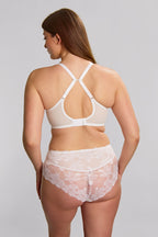 White Panache Evangeline full coverage bra with supportive cups and delicate lace detailing.