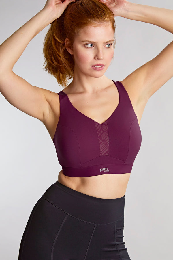Panache Endurance non-padded wired sports bra in Berry Chalk with supportive design and breathable fabric for active wear.