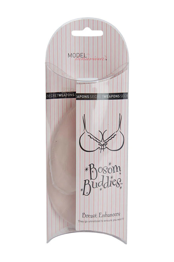 Secret Weapons Bosom Buddies breast enhancers accessory set, showcasing smooth, padded silicone inserts for added bust volume.