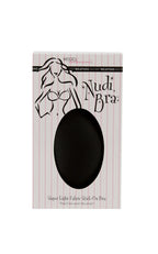 Black Nudi Bra stick-on bra by Secret Weapons, seamless and adhesive, designed for discreet support and a natural look.