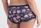 Marias Microfibre Full Brief (Navy/Pink Floral)