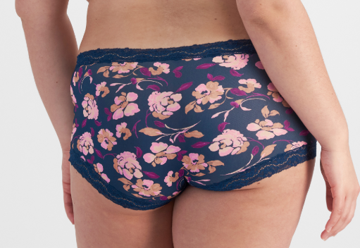 Marias Microfibre Full Brief (Navy/Pink Floral)
