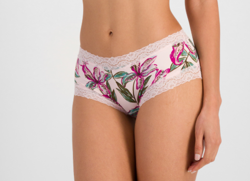 Marias Microfibre Boyleg (Pink Floral)