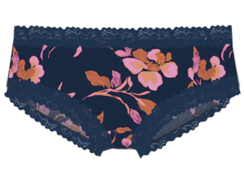 Marias Microfibre Boyleg (Navy/Pink Floral)